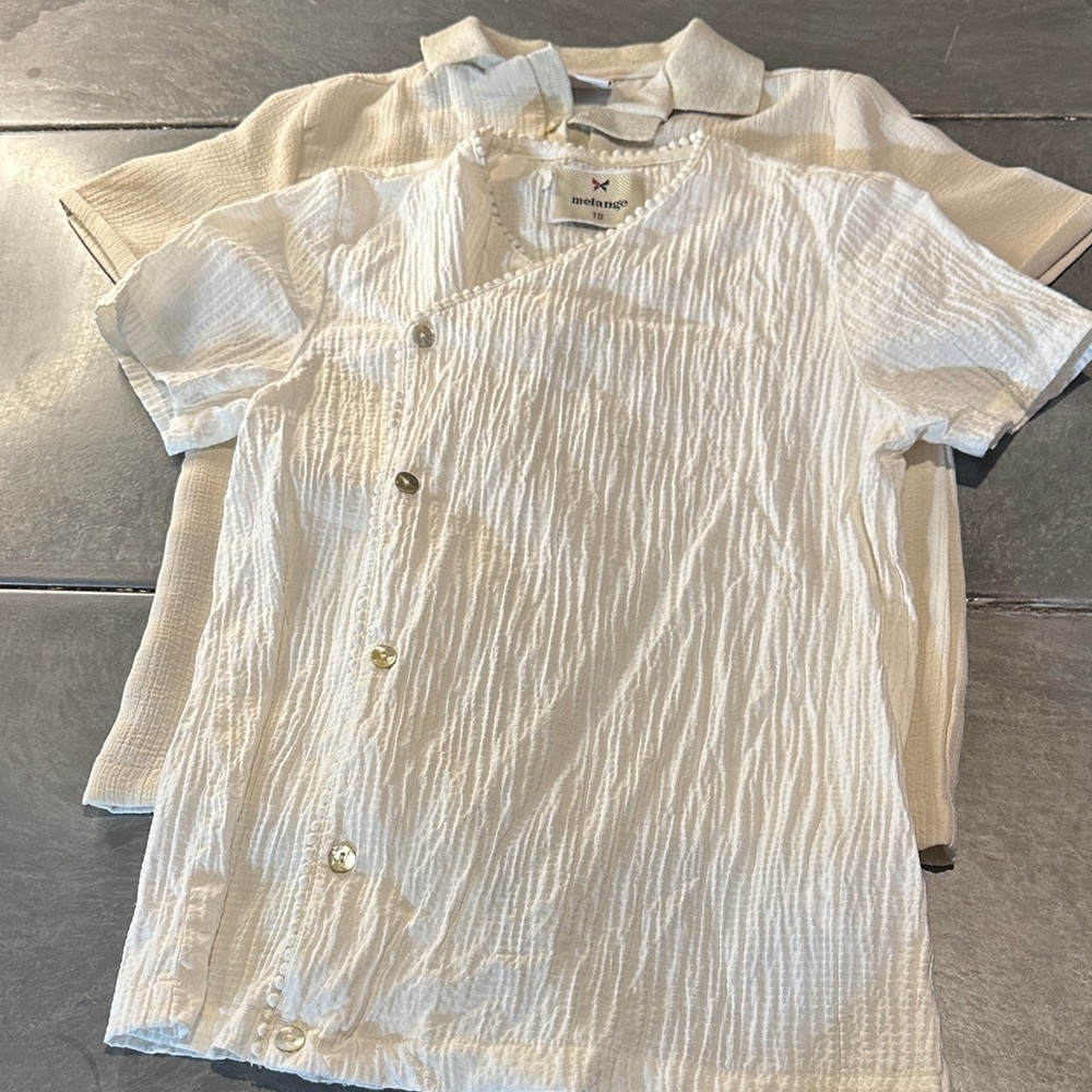 Melange Textured Cream Blouse
